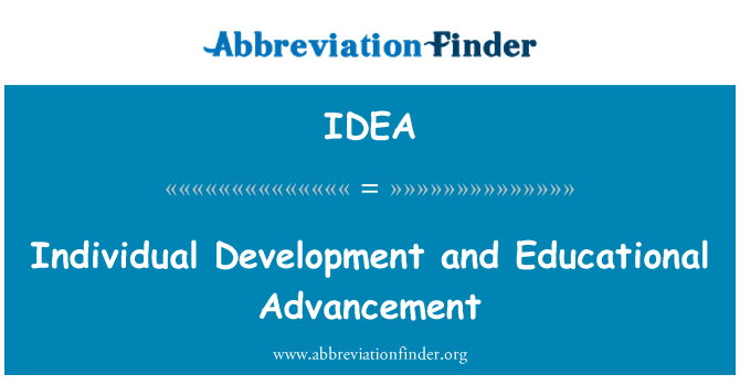 IDEA: Individuālās attīstības un izglītības attīstība