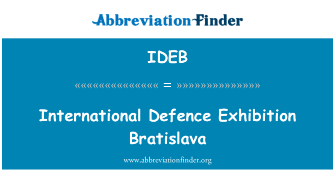 IDEB: Obrany Mezinárodní výstava Bratislava