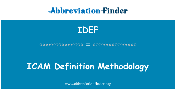 IDEF: ICAM 정의 방법론