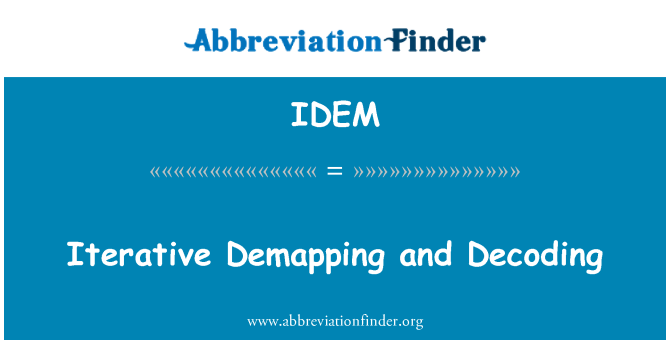 IDEM: Итеративный снос и декодирование