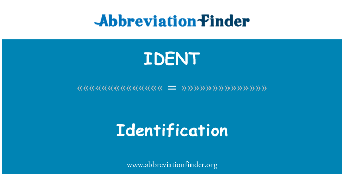 IDENT: Identifikation