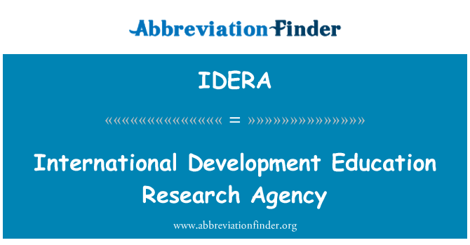 IDERA: International Development Education Research Agency
