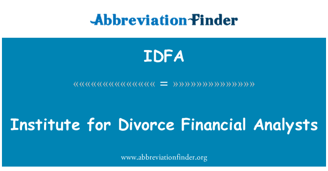 IDFA: Instituto de analistas financieros divorcio