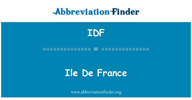 IDF: Ile De France