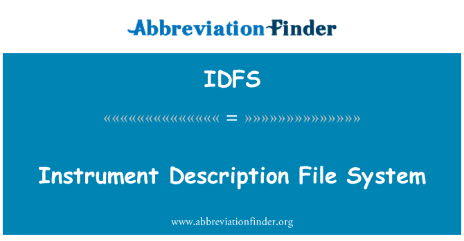 IDFS: L-istrument deskrizzjoni tas-sistema tal-fajl