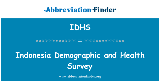 IDHS: Indonesien demografischen und Health Survey
