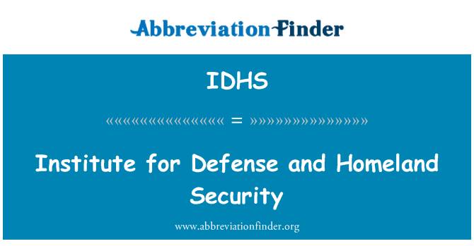 IDHS: Institut for Defense og Homeland Security