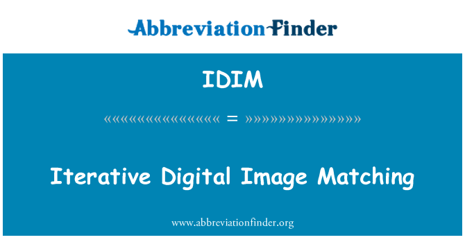 IDIM: Iteratívne Digital Image Matching