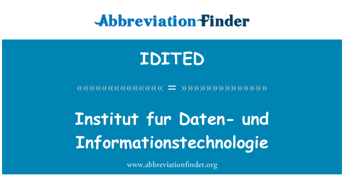IDITED: Pil Institut Daten-und Informationstechnologie