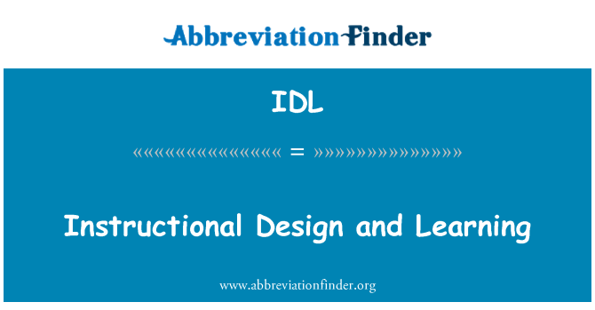 IDL: Instructional Design and Learning