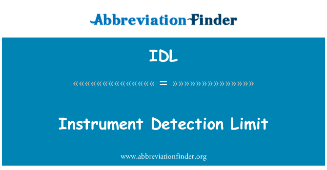 IDL: Instrument aantoonbaarheidsgrens