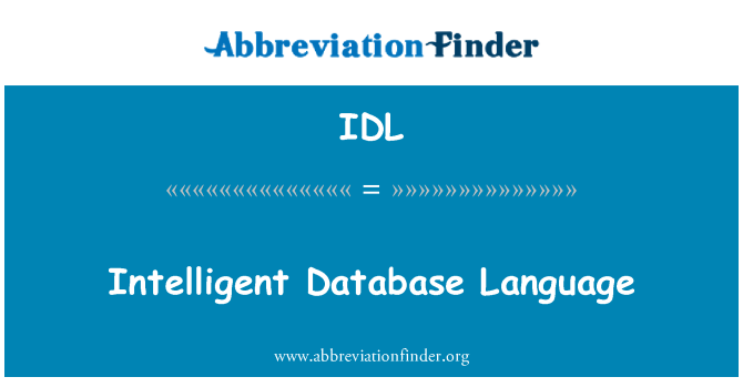 IDL: बुद्धिमान डेटाबेस भाषा