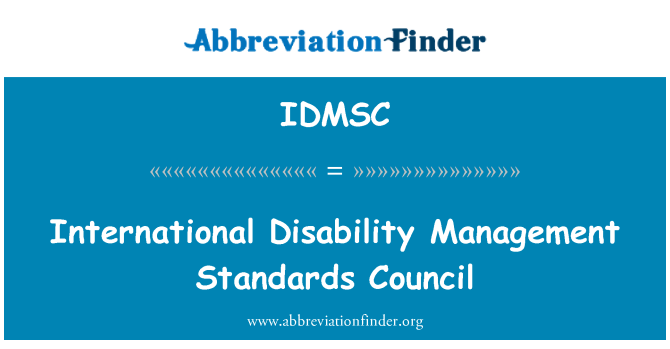 IDMSC: مجلس المعايير الدولية للإعاقة الإدارة