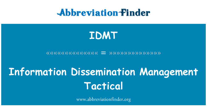 IDMT: 資訊傳播管理戰術
