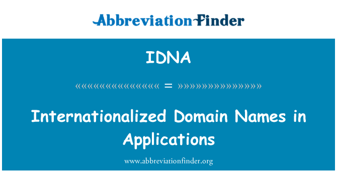 IDNA: Internationalisierte Domain-Namen in Anwendungen