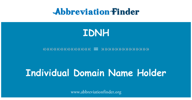 IDNH: Individu Domain nama pemegang