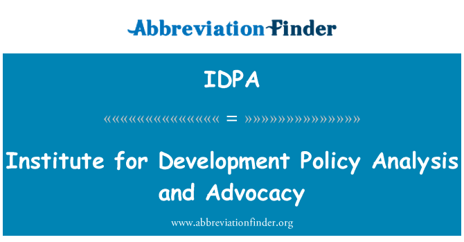 IDPA: Institut pro analýzy rozvojové politiky a obhajoba