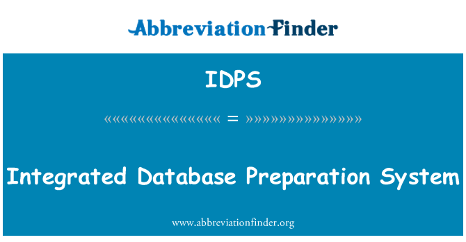 IDPS: Systém přípravy integrované databáze