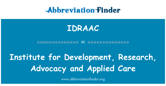 IDRAAC: Istituto per lo sviluppo, la ricerca, Advocacy e applicata di cura