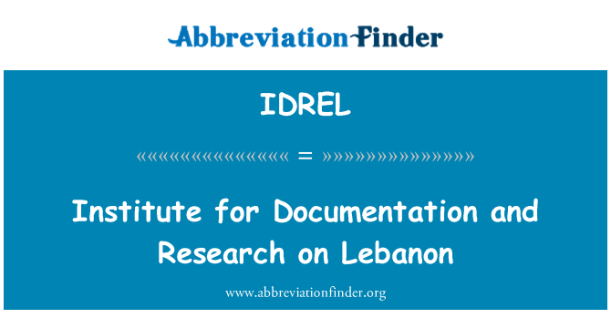 IDREL: Institut Penelitian di Lebanon dan dokumentasi