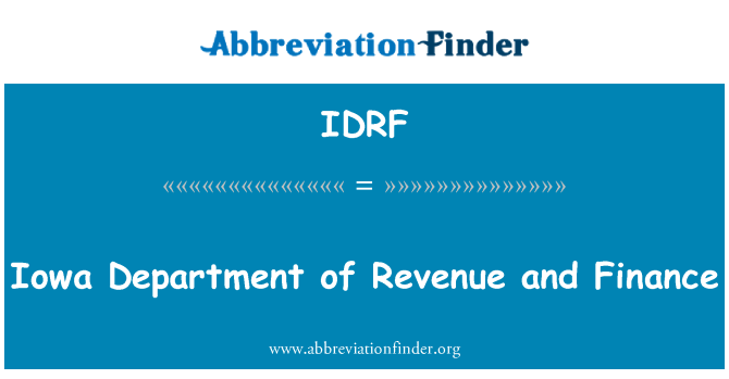 IDRF: Iowa oddělení příjmů a Finance