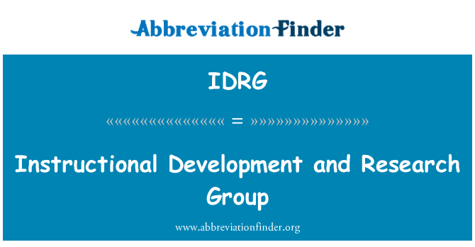 IDRG: Ansèyman developman e gwoup rechèch