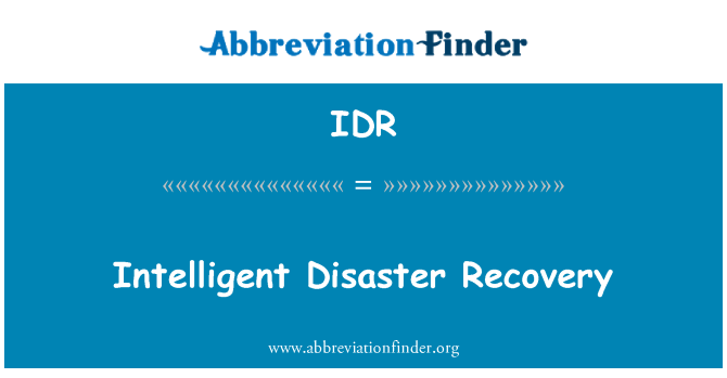 IDR: Intelligent Disaster Recovery