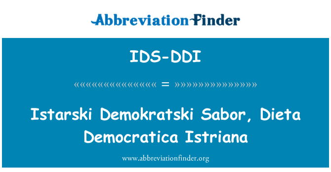 IDS-DDI: Istarski Demokratski Sabor, δίαιτα Democratica Istriana