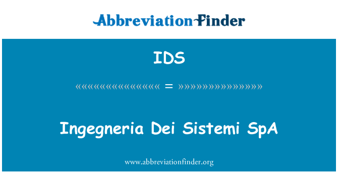 IDS: Sistemi ta ' Dei ingegneria SpA