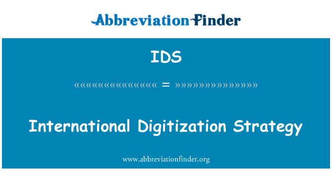 IDS: Mezinárodní digitalizace strategie