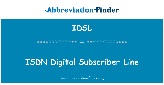 IDSL: ISDN digitalni naročniški vod