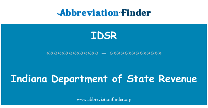 IDSR: इंडियाना के राज्य राजस्व विभाग