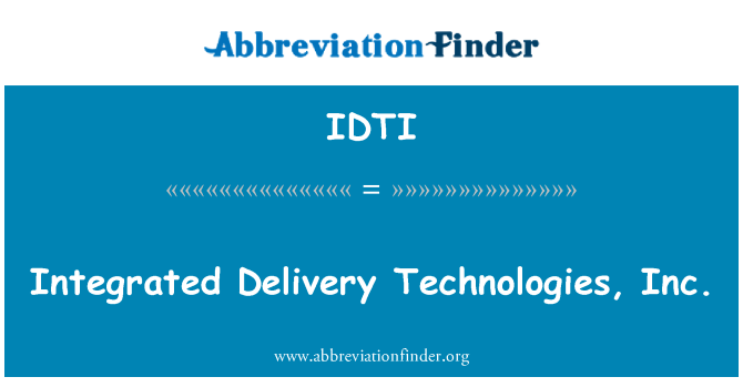 IDTI: Integrovaný dodání Technologies, Inc.
