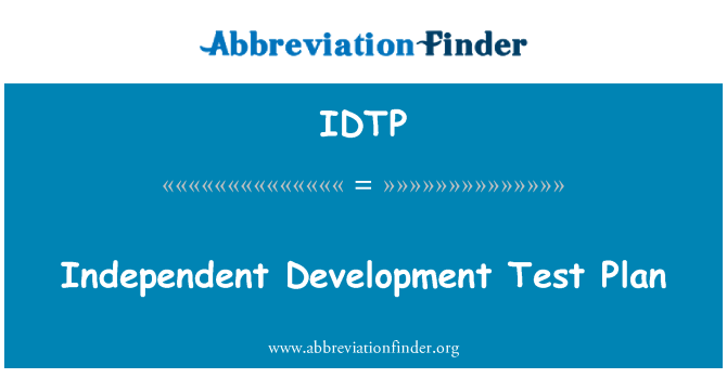 IDTP: תוכנית הבדיקה פיתוח עצמאית