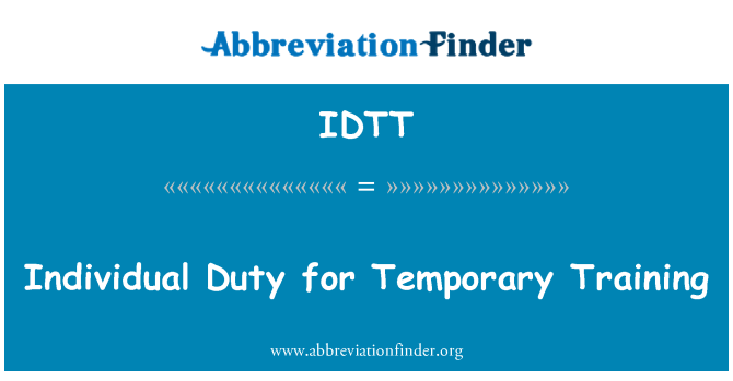 IDTT: Direito individual à formação temporária
