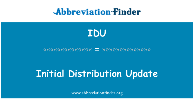 IDU: Inicijalne distribucije ažuriranje