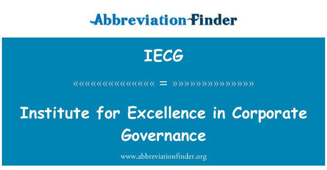 IECG: Institut per a l'excel·lència en el govern corporatiu