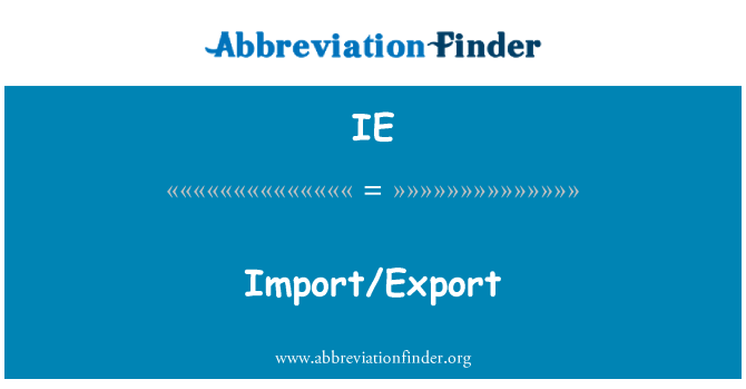 IE: Importeren/exporteren