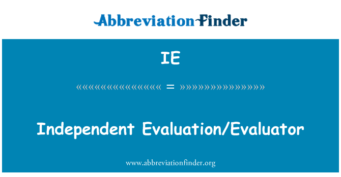 IE: Espesyalis nan evalyasyon/Évaluateur endepandan