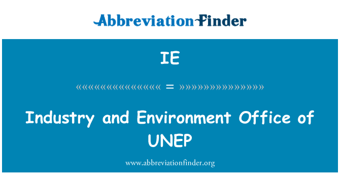 IE: Tööstus ja keskkond Office UNEPi