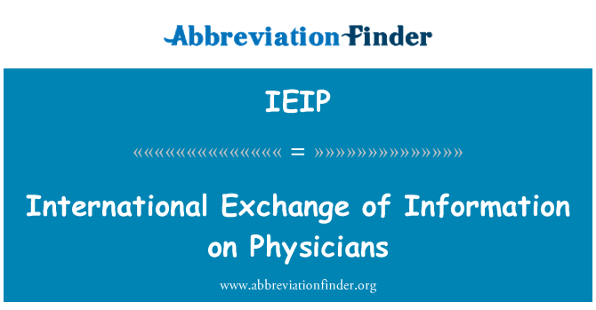 IEIP: International Exchange of Information on Physicians