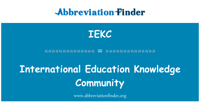 IEKC: Komunità għarfien internazzjonali ta ' l-edukazzjoni