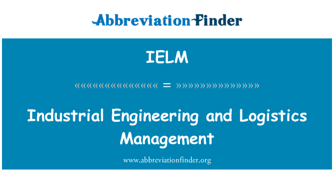 IELM: 산업 공학 및 물류 관리