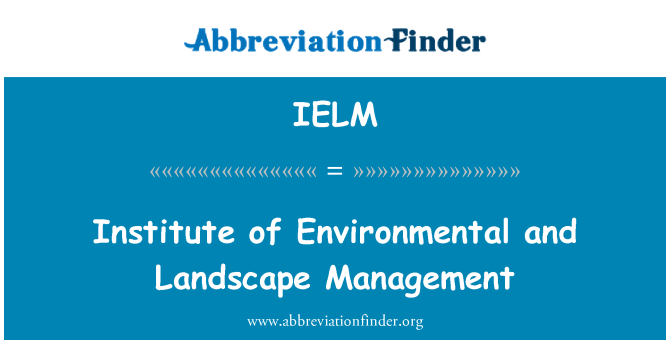 IELM: 環境研究所および景観管理