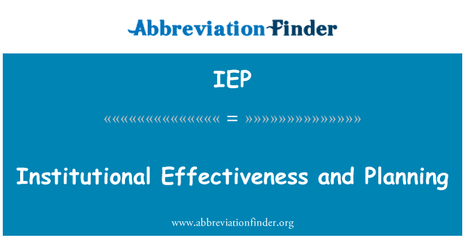 IEP: היעילות המוסדית ותכנון