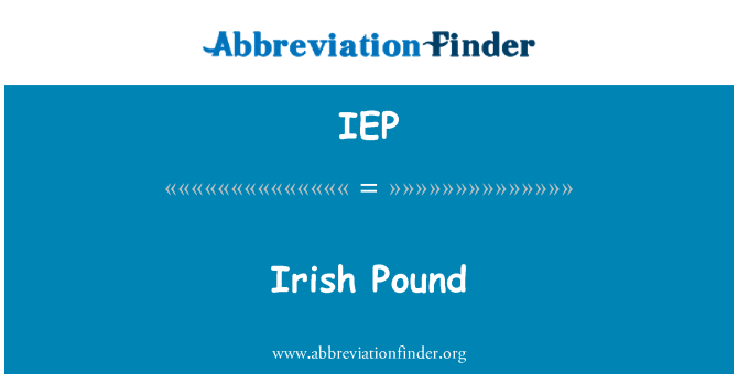 IEP: Pound Irlandia