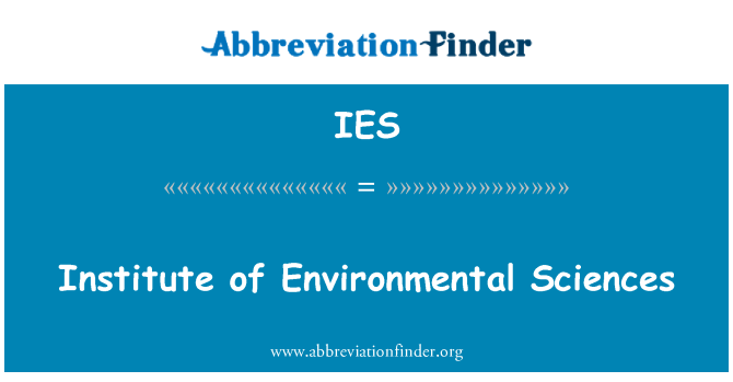 IES: Institutul de Ştiinţe ale mediului