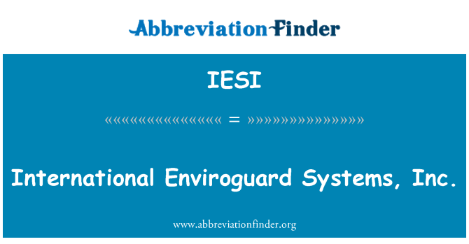 IESI: Internazzjonali Enviroguard sistemi, Inc.