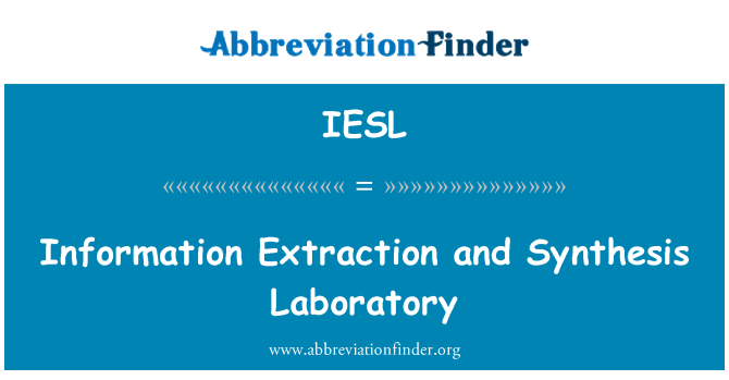 IESL: Fè ekstraksyon enfòmasyon Et entèz laboratwa