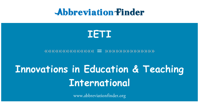 IETI: Uuendusi hariduse & õpetamise International